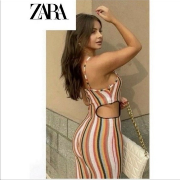 NWT ZARA Terrycloth Cut Out Stripped Jumpsuit - Picture 12 of 12